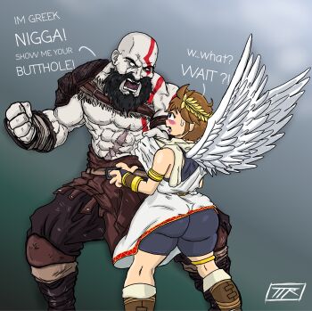 anal god_of_war kid_icarus kratos_(god_of_war) nintendo penis pit_(kid_icarus) source_request tagme ttherandom yaoi
