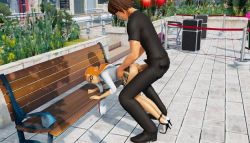 1boy 1girl 3d age_difference anal animated ass bench bent_over clothed_sex clothes_lift doggystyle hetero high_heels inkling inkling_girl inkling_player_character interspecies loli looping_animation nintendo no_panties orange_hair outdoors park_bench penis plaid_clothes plaid_skirt pleated_skirt ponchi public_indecency school_uniform sex sex_from_behind skirt skirt_lift source_request splatoon_(series) squid_girl tagme tentacle_hair uncensored video