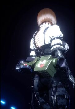 1girl 3d animated anna_williams ass breasts female_focus game_screenshot large_breasts namco rocket_launcher short_hair solo sound tagme tekken tekken_8 video video_game_screencap weapon