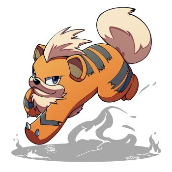 Rule 34 | claws, gen 1 pokemon, growlithe, looking at viewer, mistray-art, nintendo, no humans, numbered, orange fur, pokemon, pokemon (creature), signature, simple background, solo, white background