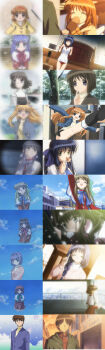 1boy 6+girls aizawa_yuuichi amano_mishio anime_screenshot comparison everyone highres kanon kanon_2002 kanon_2006 kawasumi_mai kurata_sayuri long_image minase_akiko minase_nayuki misaka_kaori misaka_shiori multiple_girls quality sawatari_makoto tall_image tsukimiya_ayu