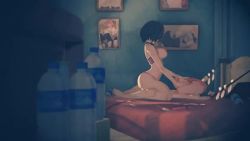 1boy 1girl 3d age_difference animated asphyxiation bdsm bedroom black_hair bondage bottle bouncing_breasts bound bound_wrists breasts cowgirl_position drawing_(object) faceless femdom girl_on_top hetero humping indoors large_breasts lying nipples older_female_and_younger_male on_back on_bed onee-shota original pillow pillow_smothering rape rope seninnn shadow shota smother straddling strangling sufficating video water_bottle yes-no_pillow