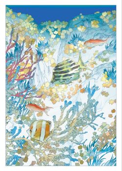 animal animal_focus border commentary_request coral coral_reef fish highres no_humans original sunoji08 tropical_fish underwater white_border