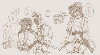 Rule 34 | !?, ..., 2boys, :/, ^^^, absurdres, alternate costume, anal, ass, beard stubble, bed, blush, bow, bow panties, bulge, buttons, capelet, chibi, chibi inset, clock, clothed sex, clothes lift, clothing aside, coat, collarbone, collared shirt, comic, cowgirl position, crown of thorns, dante (limbus company), diamond (shape), diamond button, dress, dress lift, e.g.o (project moon), embarrassed, erection, facial hair, fire, flower, flower wreath, flying sweatdrops, formal clothes, garden of thorns (e.g.o), garter belt, garter straps, gauntlet, gauntlets, glasses, gloves, gluteal fold, gregor (project moon), greyscale, hair between eyes, hair flower, hair intakes, hair ornament, hair vines, hairband, half-closed eye, hand on another's shoulder, head tilt, head wreath, highres, holding hands, laurel crown, lily26983455, limbus company, long hair, long sleeves, looking at another, looking at viewer, looking to the side, lying, male bride, male focus, monochrome, multiple boys, navel peek, object head, official alternate costume, on bed, open clothes, open mouth, panties, panties aside, parted bangs, parted lips, penis, penis in panties, pillow, plant, pov, precum, project moon, raised eyebrow, reclining, rose, sash, semi-rimless eyewear, shirt, shoulder sash, side-tie panties, simple background, single gauntlet, single glove, sitting, sitting on lap, sitting on person, sketch, speech bubble, spoken ellipsis, spoken interrobang, straddling, stubble, sweatdrop, talking, testicles, thighhighs, thorns, torn capelet, torn clothes, turtleneck, turtleneck dress, under-rim eyewear, underwear, vines, waist sash, wide-eyed, wreath, yaoi