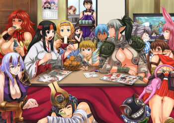 00s 1boy 6+girls age_difference airi_(queen's_blade) airi_(the_infernal_temptress) aldra_(queen's_blade) alleyne_(queen's_blade) ancient_princess_menace angel_of_light_nanael animal_ears armor ass breasts calendar calendar_(object) captain_of_the_royal_guard_elina cattleya_(queen's_blade) choko_(cup) claudette_(queen's_blade) claudette_lord_of_thundercloud cup delmore eating echidna_(queen's_blade) elf elina_(queen's_blade) everyone exiled_warrior_leina fang_assassin_irma fighting_master_alleyne flame_master_nyx food forest_keeper_nowa fruit gainos_priestess_melpha highres huge_breasts irma_(queen's_blade) iron_princess_ymir kokuriu kotatsu large_breasts leina_(queen's_blade) mandarin_orange mature_female melona_(queen's_blade) melpha melpha_(queen's_blade) menace_(queen's_blade) monkey mother_and_son multiple_girls musha_miko_tomoe nanael_(queen's_blade) nowa_(queen's_blade) nyx_(queen's_blade) o_o official_art orange_(fruit) playing_games pointy_ears protean_assassin_melona queen's_blade queen_aldra rabbit_ears rana_(queen's_blade) risty_(queen's_blade) ruu_(queen's_blade) setra shizuka_(queen's_blade) smile table tail television tokkuri tomoe_(queen's_blade) veteran_mercenary_echidna video_game weapon_merchant_cattleya wilderness_bandit_risty ymir_(queen's_blade) yunomi zouni_soup