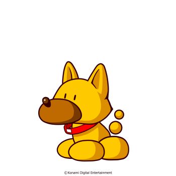 Rule 34 | animal ears, artist request, brown eyes, brown tail, collar, copyright notice, detached tail, dog, dog ears, dog tail, gander (pawapro), highres, jikkyou powerful pro yakyuu, jikkyou powerful pro yakyuu (style), no humans, official art, red collar, solo, tail