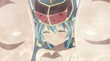 10s animated animated_gif ass bath blue_eyes blue_hair blush breasts grabbing_another&#039;s_breast groping long_hair mirim nipples queen&#039;s_blade queen&#039;s_blade_rebellion screencap servant yuri