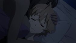 1boy 1girl animated anime_screenshot armpits arms_up ass black_hair bouncing_breasts breasts camisole camisole_lift chotto_dake_ai_ga_omoi_dark_elf_ga_isekai_kara_oikakete_kita cleavage clothes_lift collarbone colored_inner_hair dark-skinned_female dark_elf dark_skin elf fingernails gradient_hair highres hug large_breasts lifting_own_clothes lips long_fingernails long_hair mariabelle_(chotto_dake_ai_ga_omoi_dark_elf_ga_isekai_kara_oikakete_kita) multicolored_hair nail_polish nipples no_bra one_breast_out orange_hair pointy_ears presenting purple_hair purple_nails shirt_lift shorts sideboob sleeping sound sunohara_hinata tagme thighs topless_female two-tone_hair very_long_hair video waking_up yellow_eyes