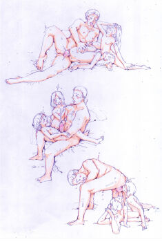 1boy 6+girls age_difference airizumi barefoot censored completely_nude erection fellatio ffm_threesome flat_chest group_sex happy_sex hetero highres legs_together loli long_hair lying multiple_girls nude on_one_knee on_side oral parted_bangs penis seiza sequential short_hair simple_background sitting small_areolae small_nipples sparkle sweat teamwork testicle_sucking threesome white_background