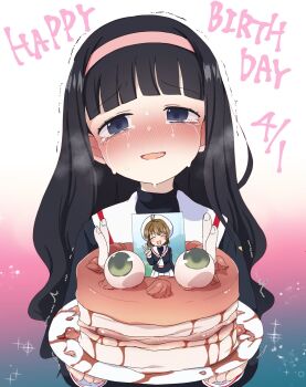 artist_request blood cake cannibalism cardcaptor_sakura crying daidouji_tomoyo eyeball food guro highres kinomoto_sakura loli school_uniform severed_finger tomoeda_elementary_school_uniform tomoeda_middle_school_uniform trembling what