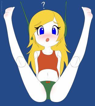 1girl absurdres blonde_hair blue_eyes curly_brace doukutsu_monogatari highres loli nioartist panties underwear