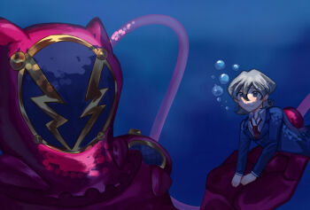 Rule 34 | amphimon, android, armor, digimon, digimon (creature), diving suit, full armor, gynoid, higashimitarai kiyoshiro, highres, mecha girl, robot girl