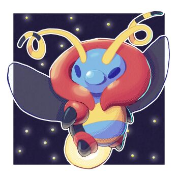 antennae full_body gen_3_pokemon highres insect_wings johnnysmr looking_at_viewer nintendo no_humans pokemon pokemon_(creature) solo volbeat wings
