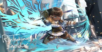 1girl absurdres black_hair blue_eyes breasts closed_mouth commentary_request commission dark-skinned_female dark_skin final_fantasy final_fantasy_xiv highres holding holding_sword holding_weapon lalafell long_hair shelldy skeb_commission small_breasts solo sword weapon