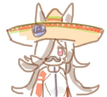 1girl animal_ears black_hair blue_flower blue_rose facial_hair flower gineno91 hat horse_ears horse_girl jacket long_hair mustache purple_eyes rice_shower_(umamusume) rose solo sombrero tracen_training_uniform track_jacket umamusume upper_body white_background