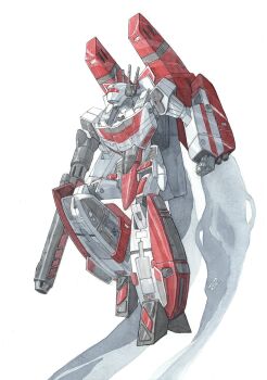 aerialbot assault_visor gun highres humanoid_robot jetfire jetpack machine mecha rifle robot science_fiction smoke solo tgping transformers weapon