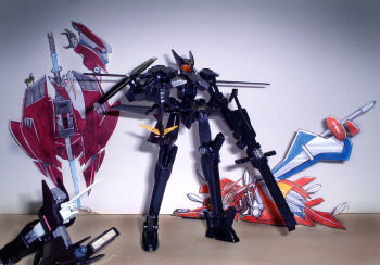 00s all_the_way_through broken death defeated_villainess dying energy_sword figure_(medium) flag_custom gun gundam gundam_00 gundam_throne_drei gundam_throne_eins gundam_throne_zwei huge_weapon impaled mecha papercraft_(medium) photo_(medium) robot ryona skewer sword unconventional_media weapon