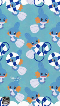 Rule 34 | closed mouth, coral, fins, gen 3 pokemon, highres, lifebuoy, meme (sleepsheep), mudkip, nintendo, no humans, open mouth, pokemon, pokemon (creature), pokemon focus, seaweed, smile, swim ring, tail