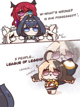 5girls absurdres animal_ear_fluff blue_eyes blue_hair fuwawa_abyssgard gigi_murin highres hiroavrs hololive hololive_english irys_(hololive) long_hair medium_hair mococo_abyssgard multicolored_hair multiple_girls ouro_kronii pink_hair red_hair smile twintails virtual_youtuber