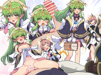 1boy 2girls animal_ears bar_censor boris_(noborhys) breasts brown_hair censored condom dragon_girl fire_emblem fire_emblem:_mystery_of_the_emblem fire_emblem_heroes first_aid first_aid_kit green_eyes green_hair kiran_(fire_emblem) male_kiran_(fire_emblem) multiple_girls nintendo nipples penis pointy_ears ponytail ratatoskr_(fire_emblem) small_breasts squirrel_ears squirrel_girl squirrel_tail tail tiki_(fire_emblem) tiki_(young)_(fire_emblem) vaginal