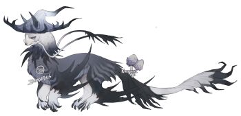 artist_name claws colored_skin creature dragon facial_hair feathers grey_skin hat immorthis limited_palette monster mushroom mustache original reference_sheet watermark white_background