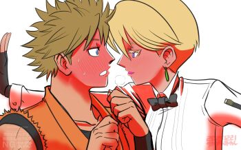 1girl blonde_hair blue_eyes bow bowtie breasts formal_clothes geta0201 gloves king_(snk) long_sleeves ryou_sakazaki ryuuko_no_ken shirt short_hair the_king_of_fighters white_shirt