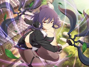 1girl butt_crack official_art purple_hair red_eyes rin_(senran_kagura) senran_kagura senran_kagura_burst source_request yaegashi_nan