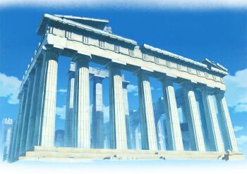 architecture blue_sky colonnade column day hariken hashtag-only_commentary highres no_humans original outdoors pillar ruins scenery sky