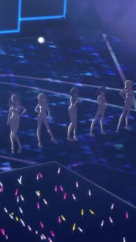 1girl 3d animated ass bikini bouncing_breasts breasts brown_eyes brown_hair catwalk_(modeling) character_request close-up fashion feet hand_on_own_hip hands_on_own_hips highres idolmaster idolmaster_shiny_colors idolmaster_shiny_colors_song_for_prism jiggle large_breasts legs long_hair looking_at_viewer modeling navel one_eye_closed parody ponytail shiny_runway_2025 smile swimsuit tagme thighs tsukioka_kogane video walking waving