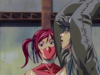 3girls animated animated_gif blonde_hair blue_hair bouncing_breasts breasts discipline:_the_record_of_a_crusade glasses large_breasts long_hair lotion_bottle morimoto_leona multiple_girls nipples nishizaki_momone otokawa_saori purple_eyes red_hair wet wet_breasts