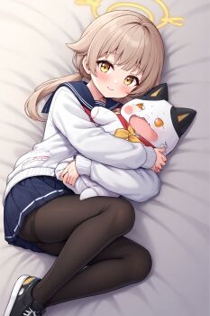 absurdres ai-assisted artist_request blue_archive closed_mouth commentary hifumi_(blue_archive) highres looking_at_viewer non-web_source solo source_request