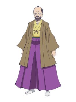 Rule 34 | 1boy, akizuki teijiro (bucchigire!), anime coloring, beard, bucchigire!, chonmage, clenched hands, closed mouth, facial hair, full body, grey hair, hakama, hakama skirt, haori, japanese clothes, kimono, long sleeves, looking at viewer, mustache, official art, old, old man, purple hakama, purple sash, sash, short hair, simple background, skirt, socks, solo, standing, thick mustache, topknot, transparent background, white socks, wide sleeves, wrinkled skin, yellow kimono, yokota masafumi