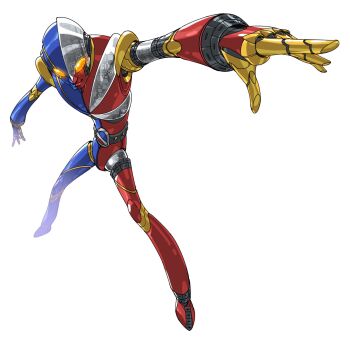 Rule 34 | 1boy, android, armor, belt, boots, full body, glowing, glowing eyes, helmet, highres, jinzou ningen kikaider, kikaider, kikaider (series), male focus, mask, multicolored armor, paintedmike, palette suit, robot, solo, tokusatsu, white background, yellow eyes