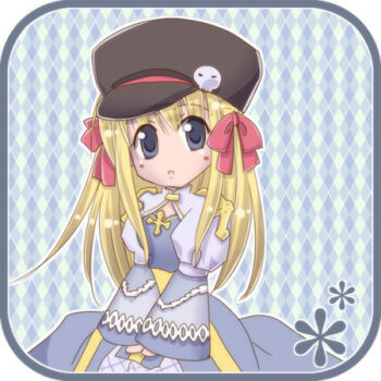 Rule 34 | 1girl, arch bishop (ragnarok online), argyle background, black hat, blonde hair, blue background, blue dress, blush, bow, chibi, chibi only, commentary request, cowboy shot, cross, dated commentary, dress, expressionless, fishnet thighhighs, fishnets, grey eyes, hair bow, hat, hat ornament, juliet sleeves, long hair, long sleeves, looking at viewer, lowres, newsboy cap, open mouth, puffy sleeves, ragnarok online, red bow, sash, sharari, skull hat ornament, solo, thighhighs, two-tone dress, white dress, white thighhighs, yellow sash