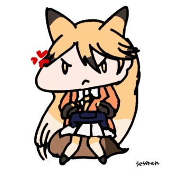1girl anger_vein animal_ears animated animated_gif controller fox_ears game_controller kemono_friends long_hair lowres playstation_controller seseren