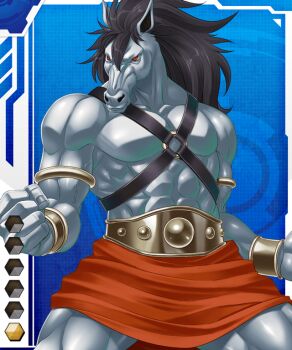 Rule 34 | card (medium), colored skin, gradient background, grey skin, horse man (taimanin asagi), lilith-soft, monster, red eyes, solo, taimanin (series), taimanin asagi battle arena all card gallery, taimanin asagi kessen arena