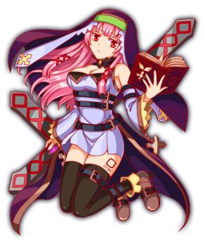 1girl anime_coloring ankle_belt arm_belt armpit_crease artist_request bare_shoulders belt black_belt black_collar blunt_bangs blunt_sidelocks breasts brown_belt brown_footwear brown_thighhighs charlotte_(crash_fever) cleavage closed_mouth coif collar crash_fever cross detached_collar detached_sleeves dress frown full_body game_cg green_headband headband high_heels latin_cross leg_belt leg_tattoo long_hair long_sleeves looking_at_viewer low-tied_sidelocks medium_breasts number_print number_tattoo numbered nun official_art outline oversized_object pink_eyes pink_hair purple_coif purple_dress purple_sleeves purple_veil red_outline shoe_belt sidelocks solo square square_print square_tattoo straight_hair tachi-e tattoo thighhighs third-party_source transparent_background veil waist_cape wide_sleeves wing_print