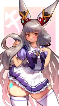 1girl alternate_costume highres nia_(blade)_(xenoblade) nia_(xenoblade) r123 skindentation solo umamusume xenoblade_chronicles_(series) xenoblade_chronicles_2