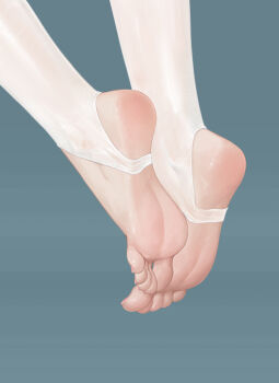 1girl barefoot blue_background close-up feet foot_focus greek_toe highres liang_mu no_shoes out_of_frame simple_background soles solo stirrup_legwear toe_scrunch toeless_legwear toenails toes