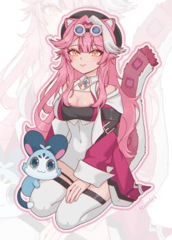 absurdres animal_ears earrings feather_earrings feathers highres hololive hololive_english jewelry multicolored_hair namiriart non-web_source panther_ears panther_girl panther_tail raora_panthera raora_panthera_(1st_costume) streaked_hair tail virtual_youtuber