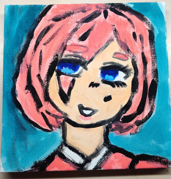 Rule 34 | 1girl, canvas (object), highres, isekai shikkaku, painting (medium), sacchan (isekai shikkaku), tagme, traditional media