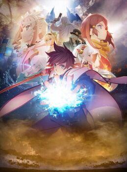 Rule 34 | alisha diphda, artist request, bandai namco, bandana, battlefield, black choker, black hat, black jacket, black pants, blonde hair, blue eyes, blue hair, breasts, brown hair, choker, closed mouth, closed umbrella, cloud, dezel (tales), dress, drill hair, earrings, edna (tales), everyone, feather earrings, feathers, fingerless gloves, fire, gloves, gradient hair, green eyes, green feathers, green hair, green ribbon, gun, hair between eyes, hair ornament, hair over eyes, hair ribbon, hairband, hat, hat over eyes, high ponytail, highres, holding, holding gun, holding sword, holding weapon, jacket, jewelry, lailah (tales), long hair, looking at viewer, magic, medium hair, mikleo (tales), mountain, multicolored hair, multiple boys, multiple girls, official art, official wallpaper, orange bandana, orange feathers, pants, pink hood, ponytail, purple eyes, red dress, red hair, red hairband, ribbon, rose (tales), short hair, side drill, side ponytail, solo, sorey (tales), sword, tales of (series), tales of zestiria, third-party source, topless male, ufotable, umbrella, water, weapon, white dress, white hair, zaveid (tales)