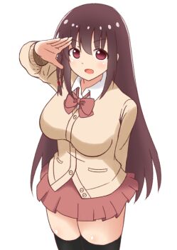 Rule 34 | achiga school uniform, black thighhighs, matsumi kuro, non-web source, saki, saki (manga), saki achiga-hen, school uniform, thighhighs