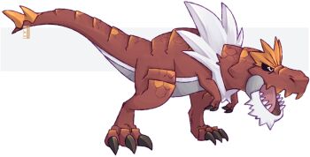 Rule 34 | claws, dinosaur, dualcosmog, from side, gen 6 pokemon, highres, nintendo, no humans, open mouth, outline, pokemon, pokemon (creature), solo, tail, tyrantrum