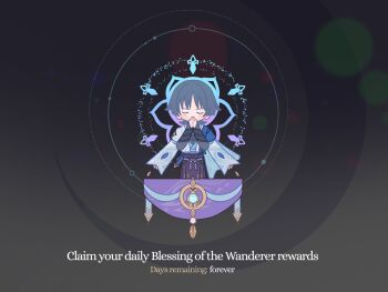 1boy anemo_symbol_(genshin_impact) aracanthus38633 armor belt black_background black_belt black_bodysuit black_bow black_hair black_shorts blessing_of_the_welkin_moon blue_cape blue_gem blue_halo blue_kimono blue_sleeves blunt_ends blush bodysuit bow bridal_gauntlets cape choppy_bangs closed_eyes closed_mouth clothing_cutout commentary english_commentary english_text facing_viewer furisode gem genshin_impact gold gradient_halo grey_bridal_gauntlets hakama hakama_shorts halo halo_behind_head hands_up hip_vent japanese_armor japanese_clothes juban kimono kote kurokote layered_sleeves male_focus mandala multicolored_halo open_clothes open_kimono own_hands_clasped own_hands_together pleated_shorts praying purple_halo purple_rope purple_sash rope sash scaramouche_(genshin_impact) short_sleeves shorts shoulder_peek solo straight-on tassel twitter_username wanderer_(genshin_impact) white_kimono white_sleeves