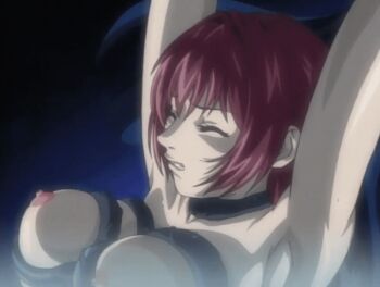 00s 1girl 2002 animated animated_gif bible_black bible_black_gaiden blush breasts closed_eyes demon groping large_breasts long_hair lowres molestation nipples red_hair tagme takashiro_hiroko tentacles