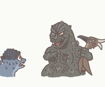 animated animated_gif baby_godzilla beak dinosaur father_and_son giant giant_monster godzilla godzilla_(series) godzilla_vs._mechagodzilla_ii horns kaiju monster multicolored_eyes neck_grab no_humans orange_eyes pecking pikpik0109 pointing pteranodon pterosaur rodan sharp_teeth simple_background strangling sweatdrop talons teeth toho tongue two-tone_eyes ugoira white_background wings yellow_eyes