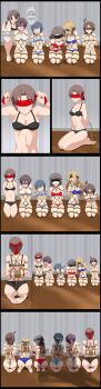 Rule 34 | 6+girls, absurdres, bdsm, blindfold, bondage, bound, bra, commission, corpse party, highres, meteorreb0rn, multiple girls, nakashima naomi, panties, seiza, shadow, shibari, shinozaki ayumi, shishido yui, sitting, struggling, suzumoto mayu, underwear, underwear only