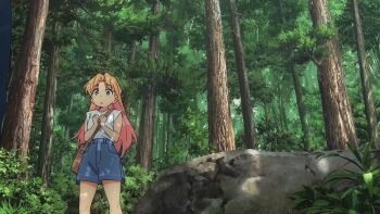 2025 20s 2girls animated animated_gif anime_screenshot arato_nagi ass ass_focus bag belt black_hair blonde_hair blue_pants buttons denim dress_shirt from_behind gloves green_eyes huge_ass jeans long_hair map multiple_girls outdoors pants rock ruri_no_houseki shirt shirt_tucked_in shoulder_bag sleeveless sleeves_rolled_up tagme tanigawa_ruri thick_thighs thighs white_gloves white_shirt wide_hips