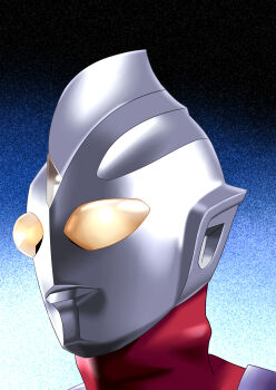 1boy absurdres alien black_background blue_background colored_skin colorful_background commentary compound_eyes crystal dorsal_fin forehead_jewel glowing glowing_eyes gradient_background gradient_eyes head_only highres looking_ahead male_focus multicolored_eyes multicolored_skin nekogoya no_pupils portrait purple_skin red_skin silver_skin solo tokusatsu ultra_series ultraman_tiga ultraman_tiga_(multi_type) ultraman_tiga_(series) white_background wrinkled_skin yellow_eyes
